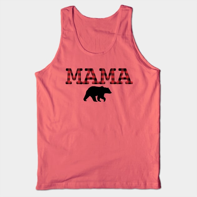 Mama Bear Buffalo Check Tank Top by JellyFish92